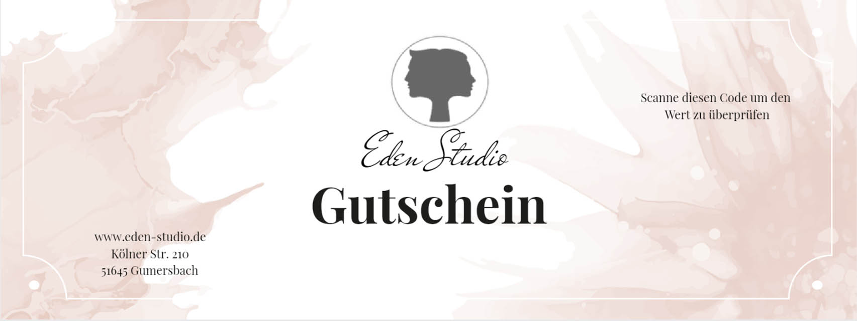 Gutscheinmotiv mit ruhiger Studio-Atmosphäre
