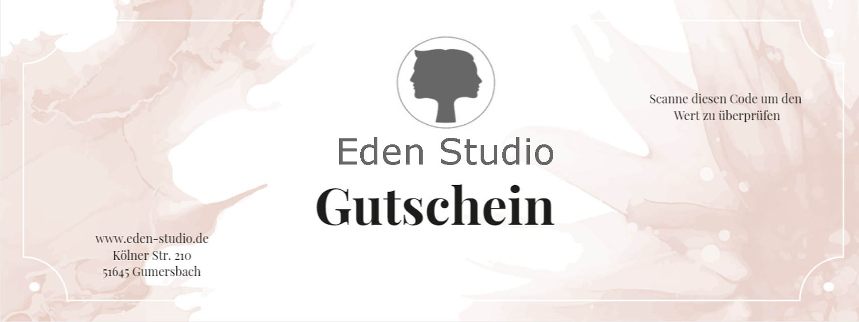 Liebevoll gestalteter Eden Studio Gutschein
